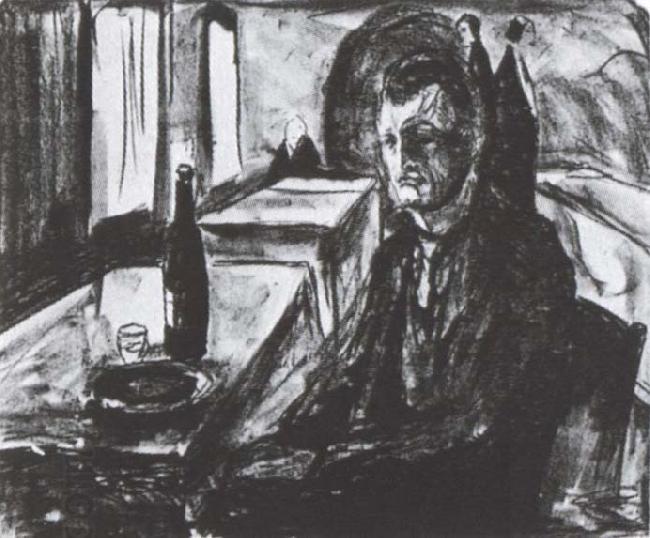 Edvard Munch Winebottle and myself